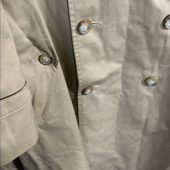 Jos. A Bank Mens VTG Trench Coat Tan Size 40R Removable Plaid Flannel Lining